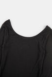 Stretch slim wide-neck long sleeve