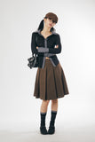 Grace pleated midi skirt