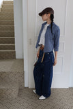 Check crop midi shirt