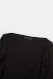 Ribbed boat-neck arch-crop long sleeve