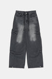 Folds rivet over denim pants