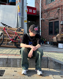Keep patch denim pants