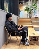 Crew line wide denim pants