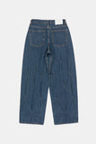 Red clown wide denim pants