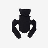 Dinotic Off-Shoulder Hooded Zip-Up