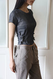 Buckle Crop Ribbed T-Shirt