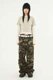 Military cutting cargo half banding pants