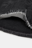raw cut sand denim long skirt