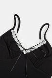 Lace string crop sleeveless top