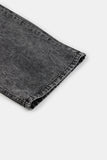 Front yoke stone washed denim pants