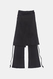 Flow skirt layered bootcut pants