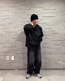 Crew line wide denim pants
