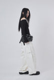 Subtle side pin-tuck carpenter pants