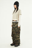 Military cutting cargo half banding pants
