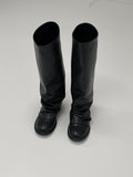 Shirring Fold Layered Long Boots