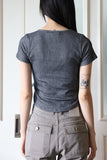 Buckle Crop Ribbed T-Shirt