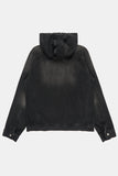 Smoke washed denim hooded jumper