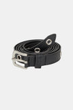 Long eyelet leather belt