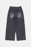 Folds rivet over denim pants
