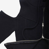 Dinotic Off-Shoulder Hooded Zip-Up