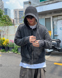 Pico Grunge Mesh Hooded Zip-Up