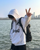 Scannel button hoodie