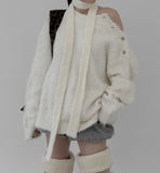 Slit Wool Button Knit