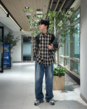 Legacy one-tuck wide denim pants