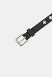 Long eyelet leather belt
