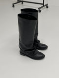 Shirring Fold Layered Long Boots