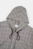 Rai over hooded check shirt