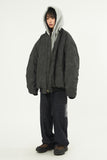 Leather shirring over MA-1 jumper