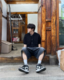 Scented Black Washed Bermuda Pants