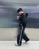 Crew line wide denim pants