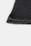 raw cut sand denim long skirt