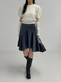 Unbalanced Frill Midi Skirt