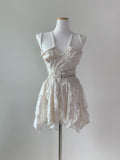 moonsill strap frill lace dress