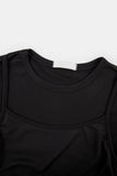 Hide net layered crop T-shirt