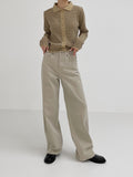 Pigmented Cotton Long Wide Pants