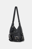 Circle leather 2-way shoulder bag