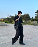 Siven two-tuck wide slacks
