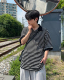 Connie overfit striped short sleeves