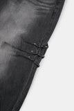 Folds rivet over denim pants