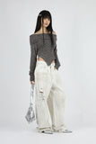 Shell unbalanced off knit
