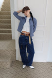 Check crop midi shirt