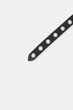 Long eyelet leather belt