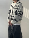 Argyle Hooded Knit