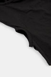 Rail hole string square-neck t-shirt