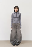 (W) Iron High Button Top