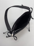 [Shoulder/Cross] Ribbon two-way nylon half-moon bag